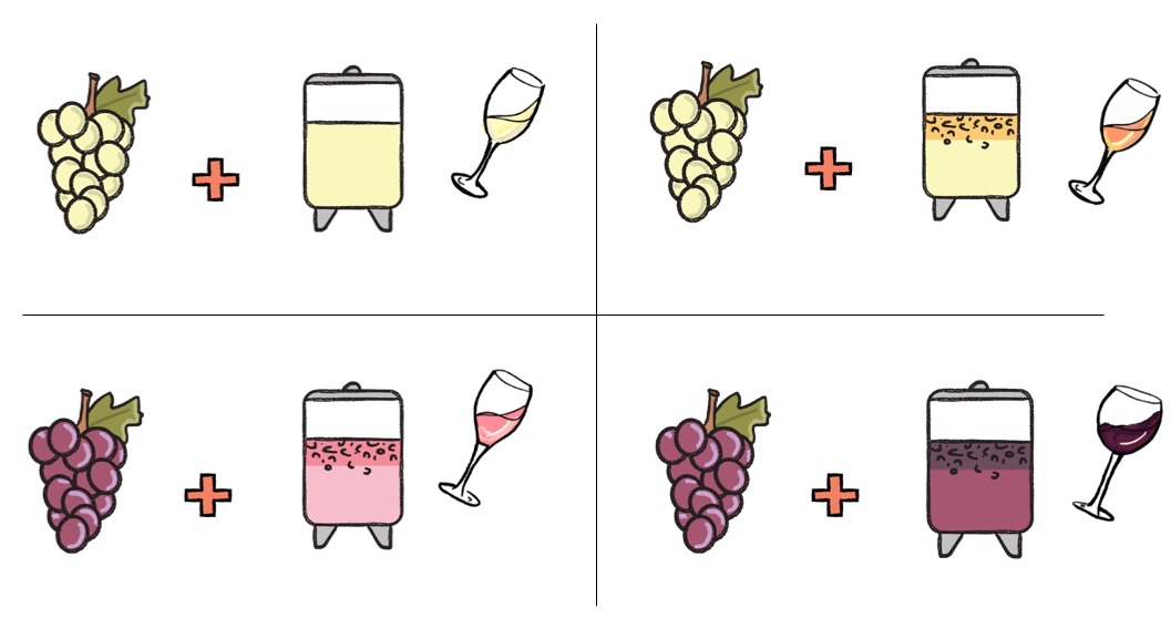 verschillende types van wijn